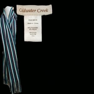 X Long Scarf By Coldwater Creek Multicolor Striped - Very Stretchy 72"x14"